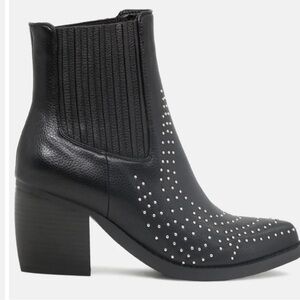 New in box London Rag Riot Black Studded Ankle Cowboy Boot Heeled Boot Size 9